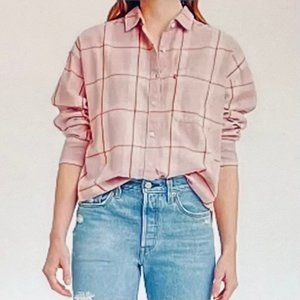 Levi's Henri Flannel Button Up Shirt in Leslie Plaid Lilac (XL) New With Tag